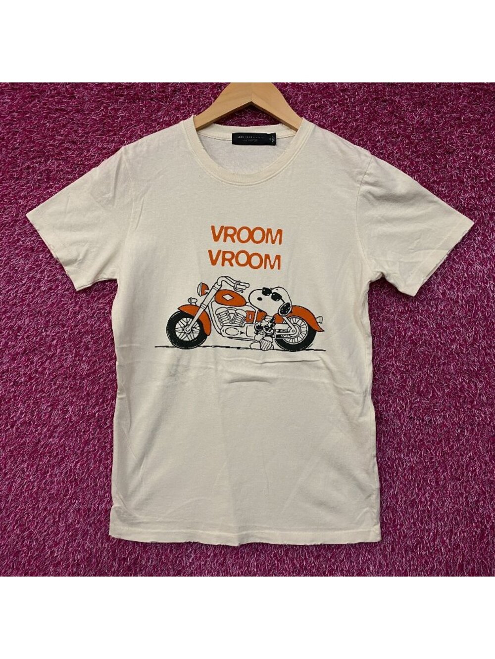 Junk Food Clothing Peanuts Snoopy "Vroom Vroom" Vintage Style Tee XS